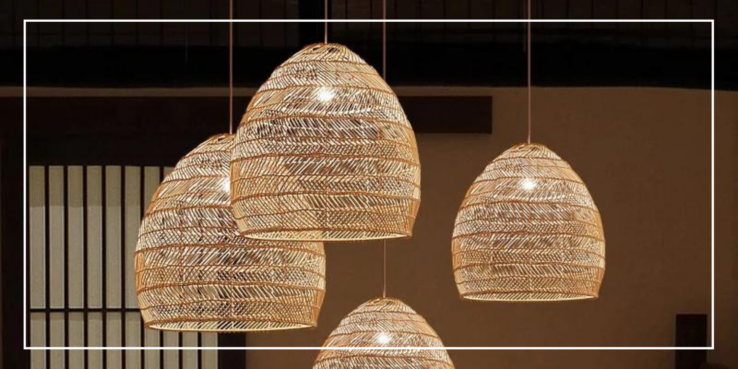 idée deco suspension rotin