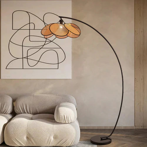 Lampadaire Rotin Japandi
