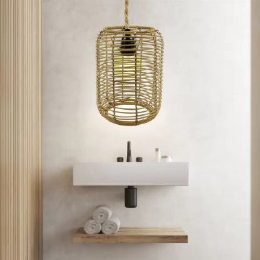 Abat-jour rotin style boho