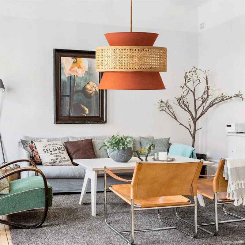 Suspension Rotin Colorée | TERRACOTTA