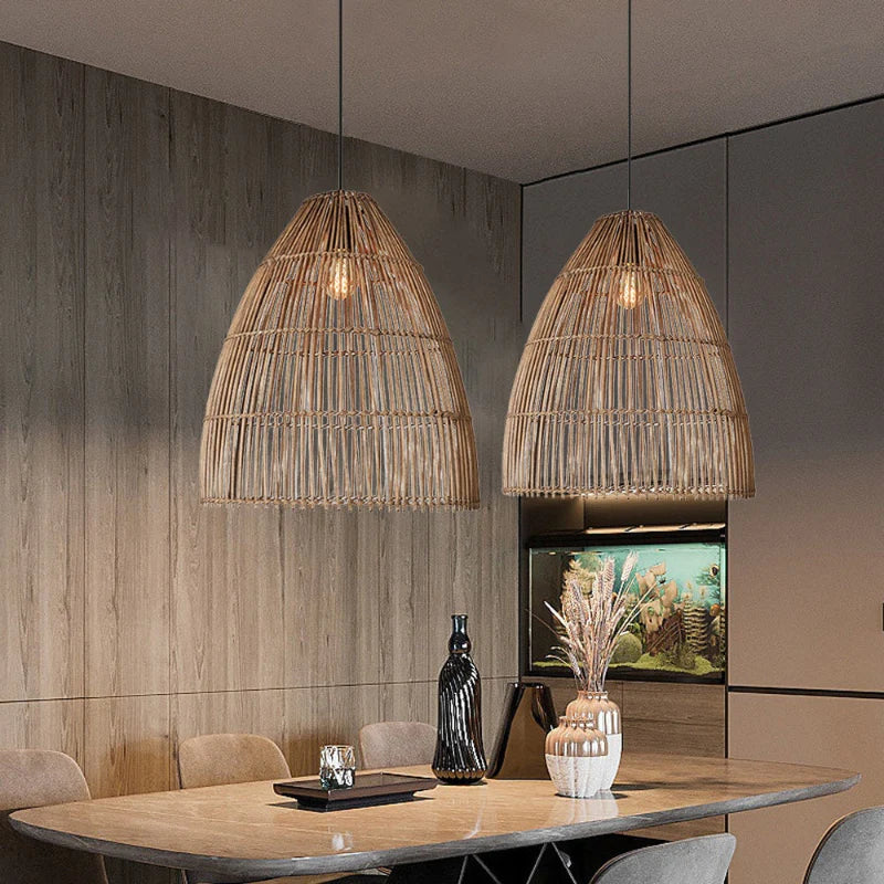 Suspension Rotin Allongée | LUMINA