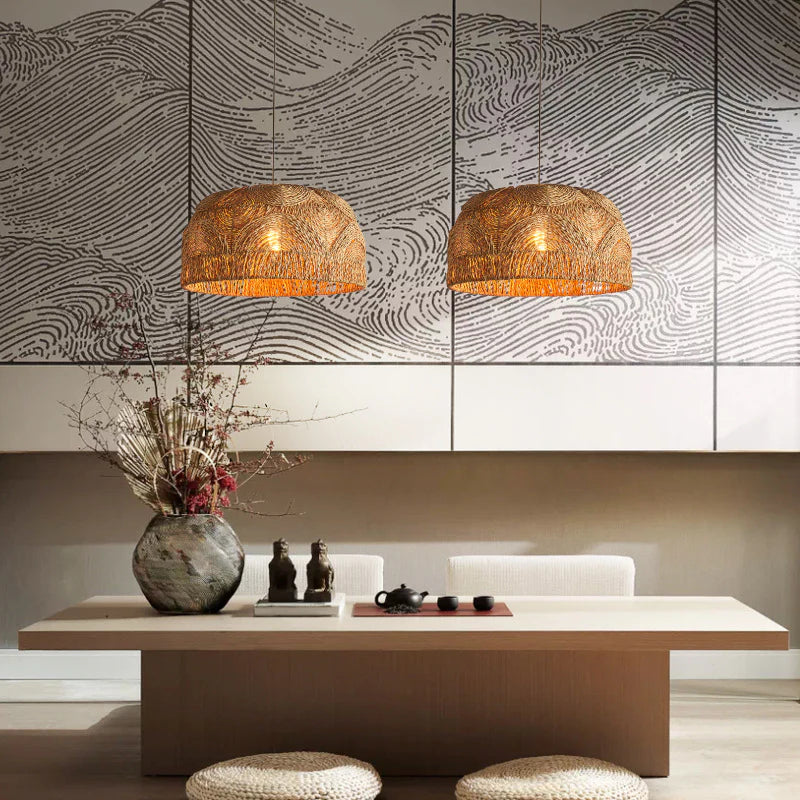 Suspension Rotin Raphia | SOLEIL D'AFRIQUE