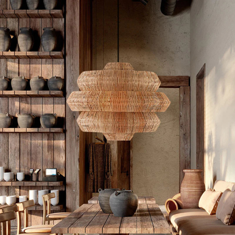 Suspension Rotin Terracotta | ESQUISSE