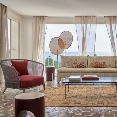 Lampadaire en rotin style asiatique