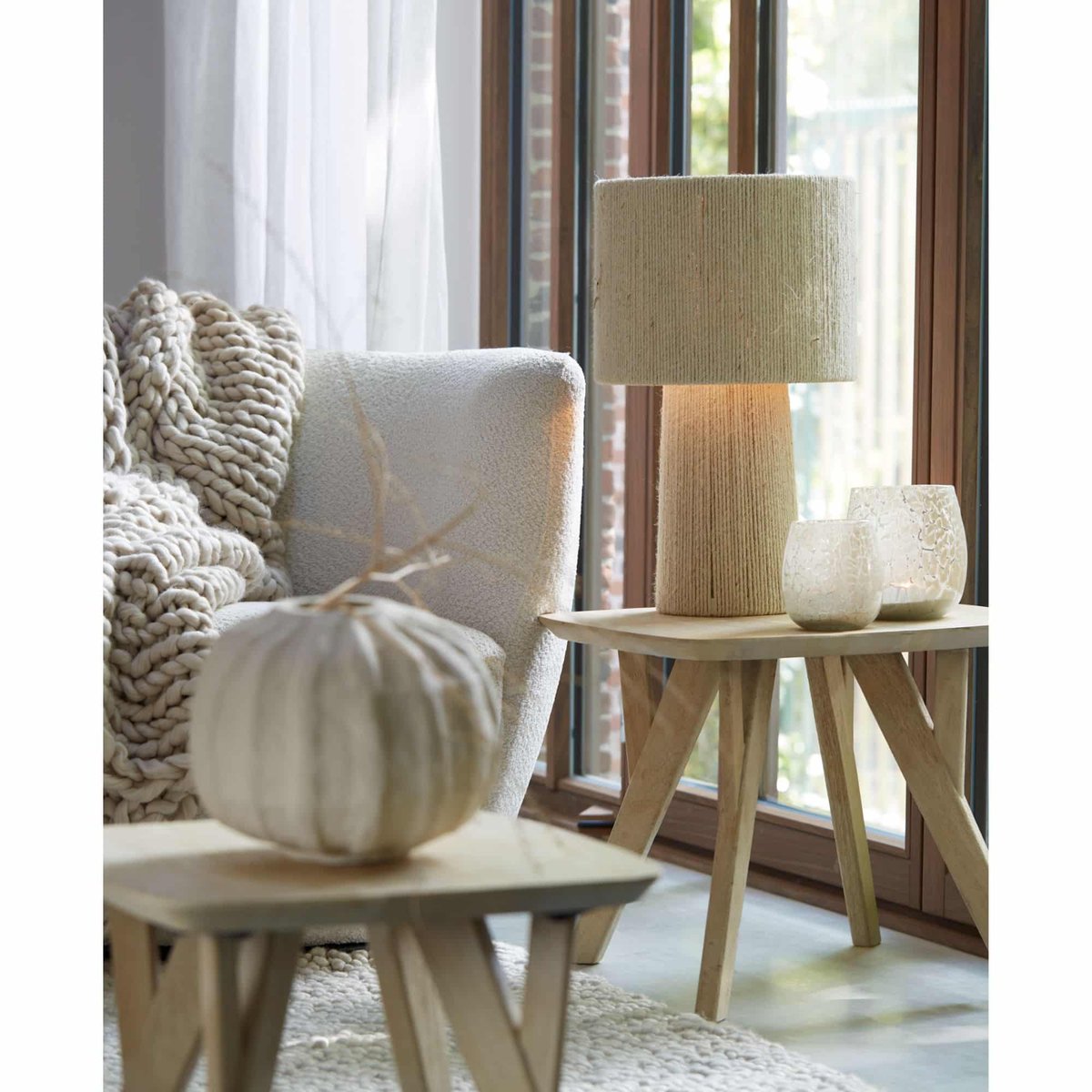 Lampe À Poser en Jute