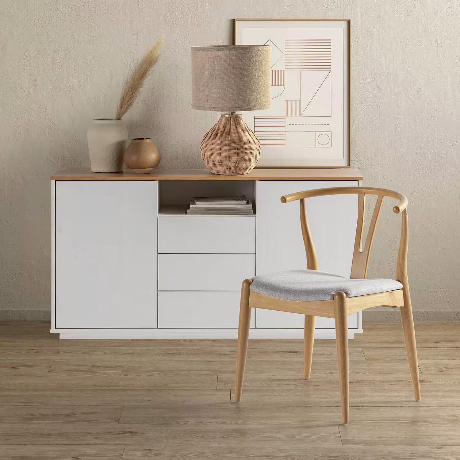 Lampe à Poser en Osier