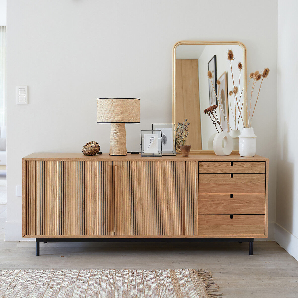 Lampe à Poser en Raphia