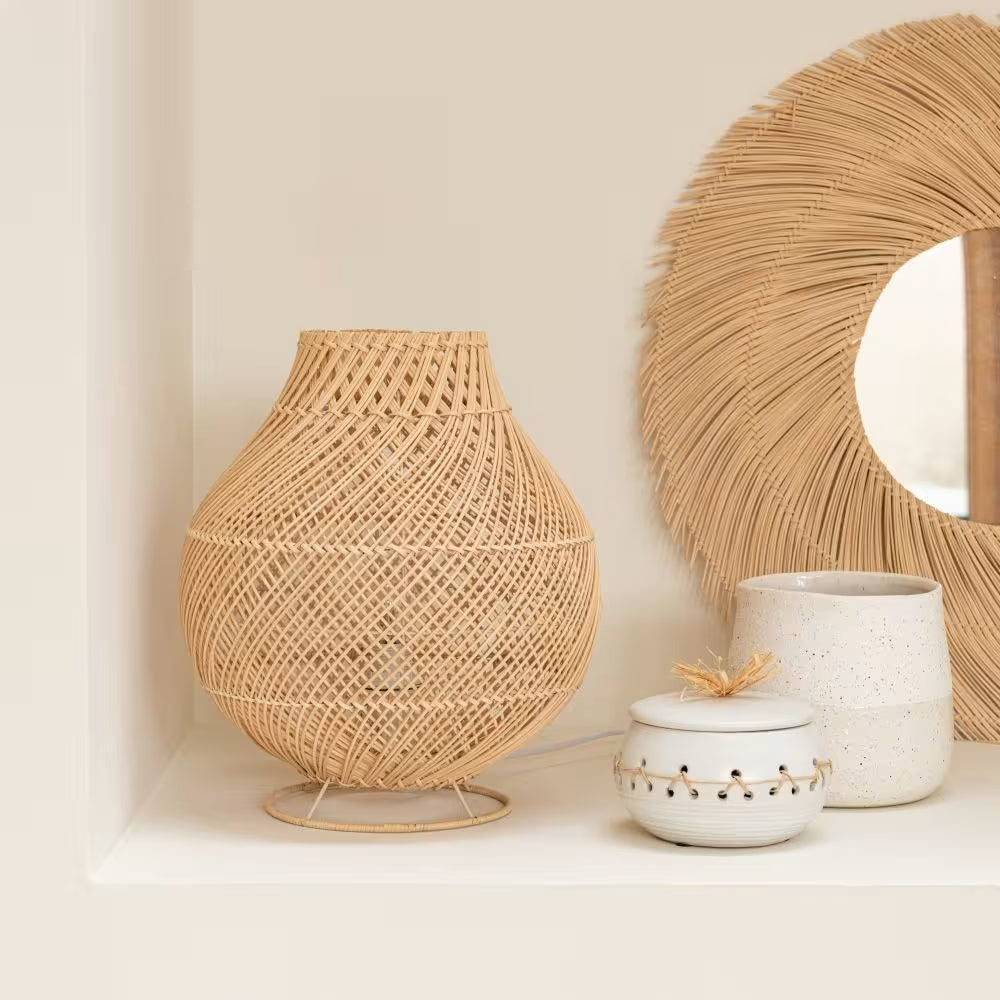 Lampe en Rotin Bohème