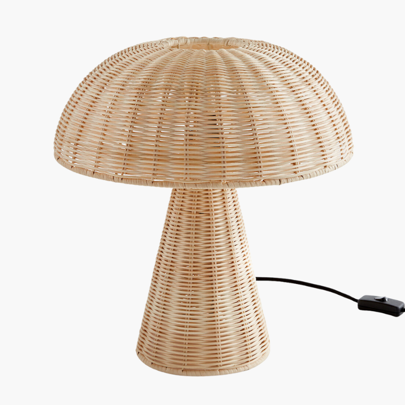 Lampe à Poser Champignon en Rotin | MIRKO