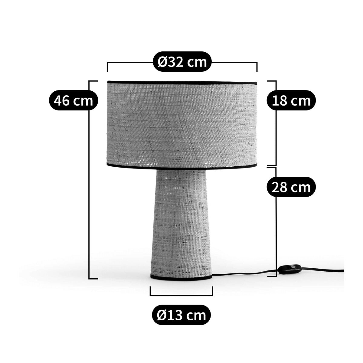 Lampe à Poser en Raphia | LIVIA