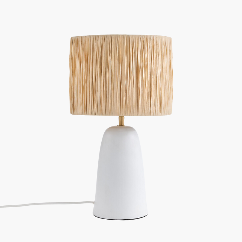 Lampe à Poser en Terracotta et Raphia | NEVEN