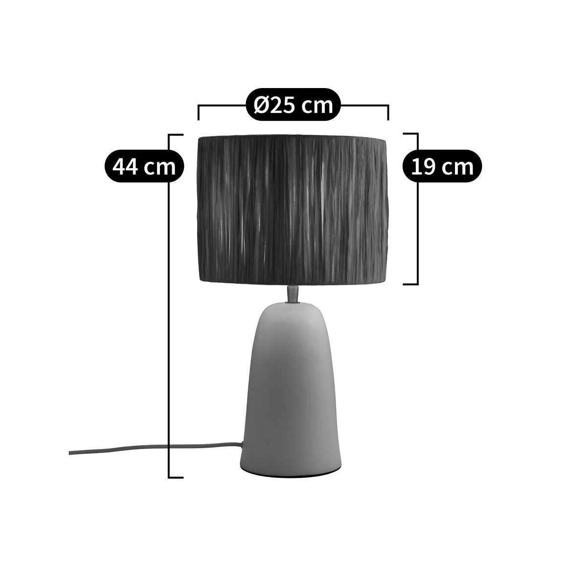 Lampe à Poser en Terracotta et Raphia | NEVEN