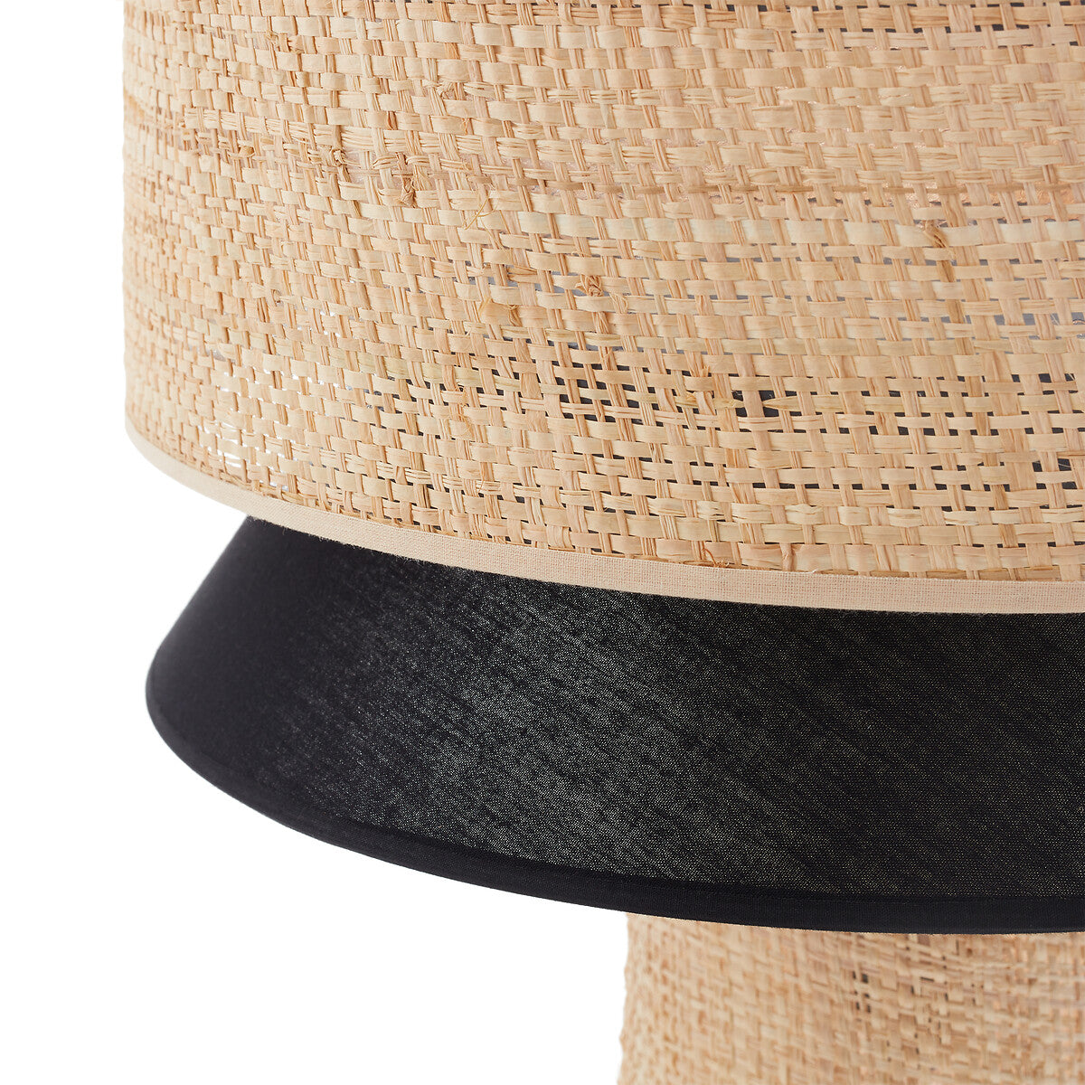 Lampe à poser Rotin et Noir | ELORA