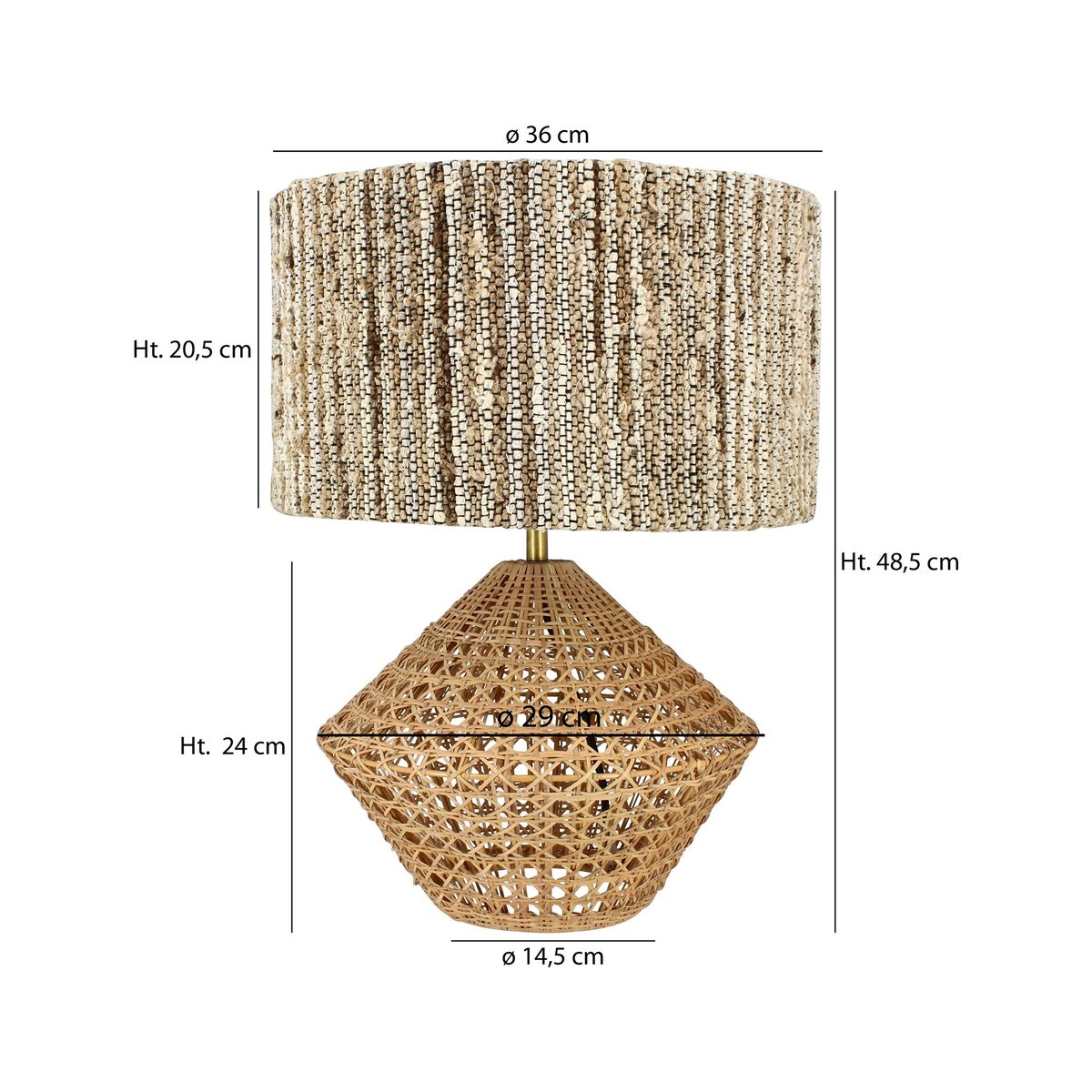 Lampe à poser en Rotin Style Japandi | LINA