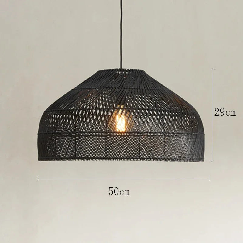 suspension rotin noir 50 x 29
