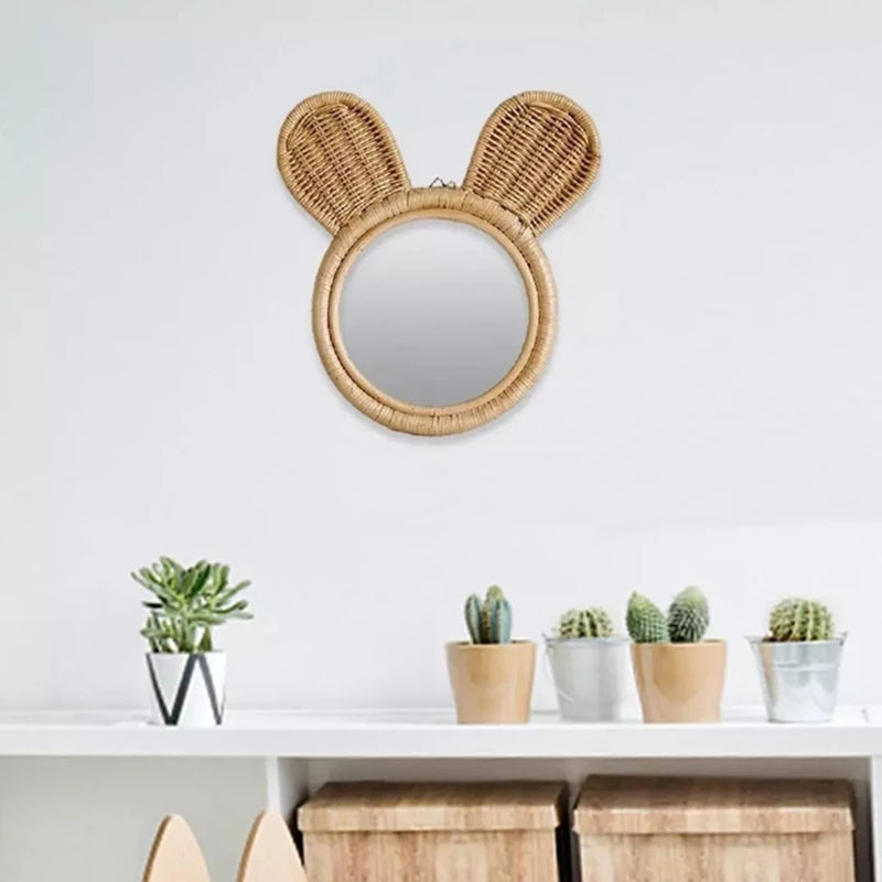 Miroir en Rotin Tête d'Ours | BEAR