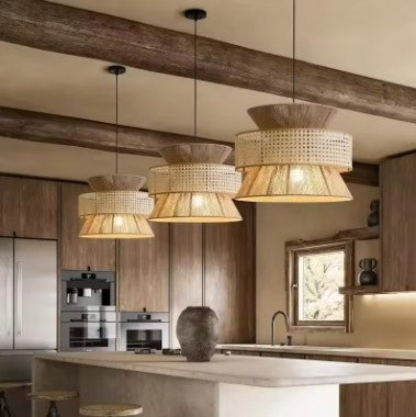 Suspension rotin japonaise