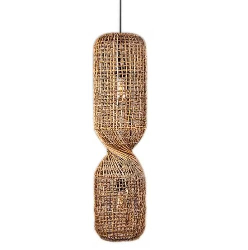 Suspension rotin style sablier
