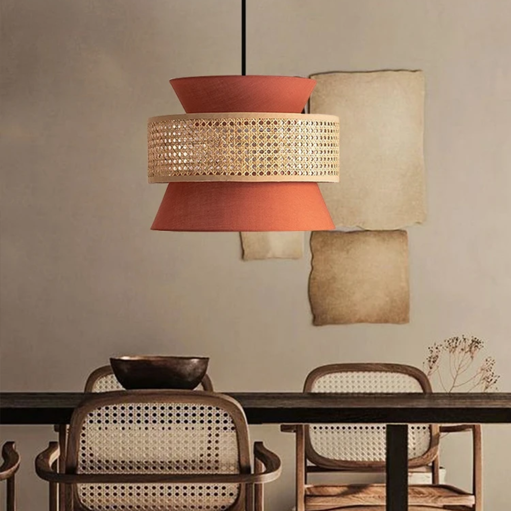 Suspension Rotin Colorée | TERRACOTTA