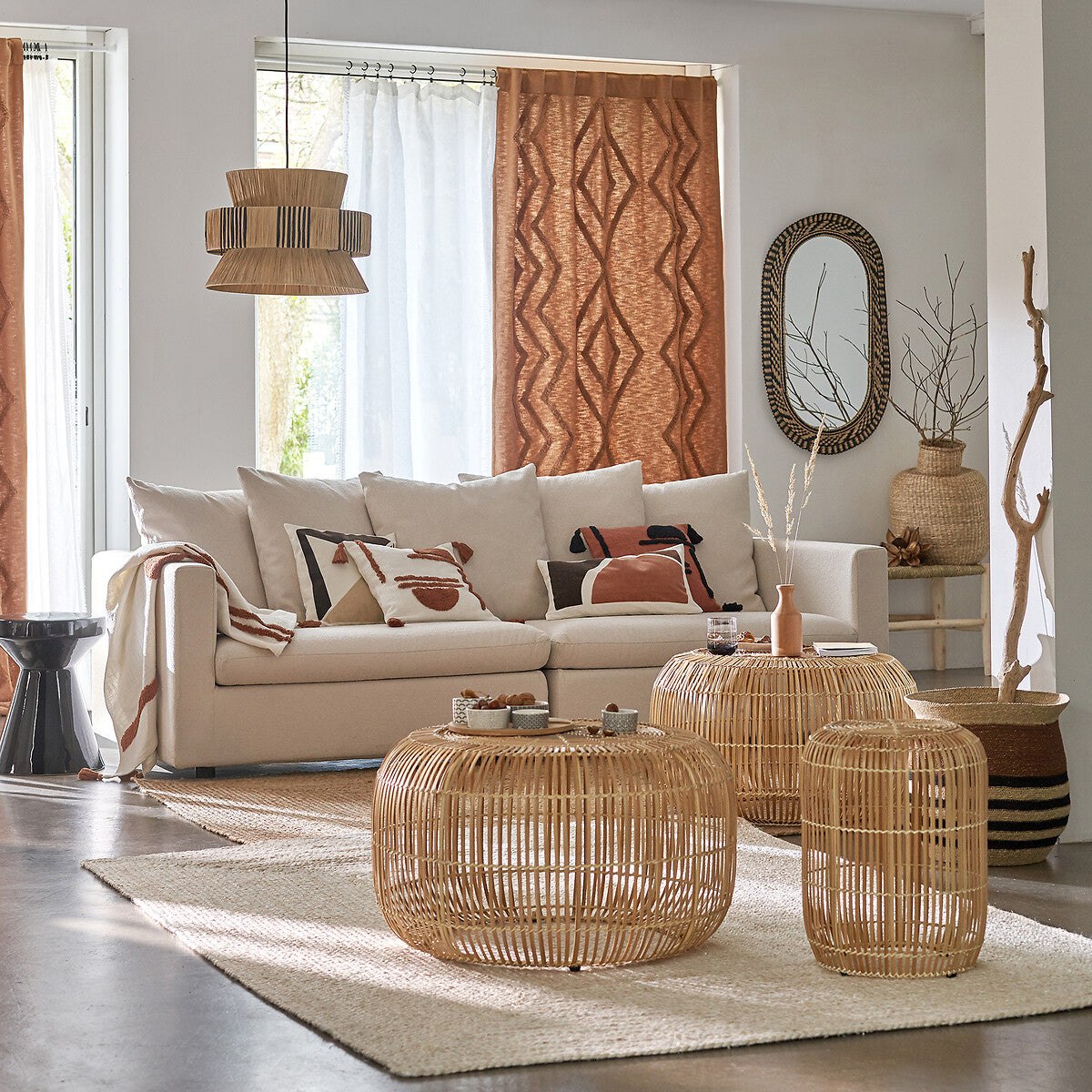 Suspension en Raphia