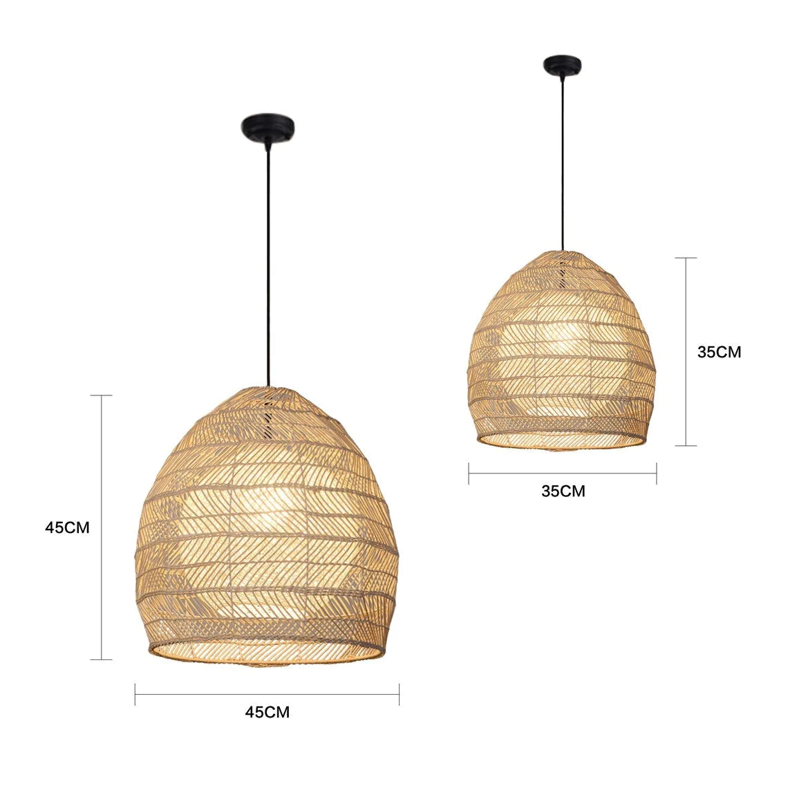 Suspension Rotin Cloche