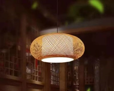 Suspension rotin ovale avec style