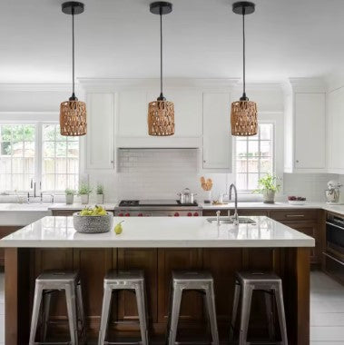 Suspension rotin simple et chic