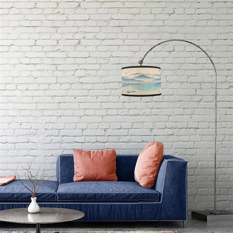 Abat-Jour Bambou Paysage Peint