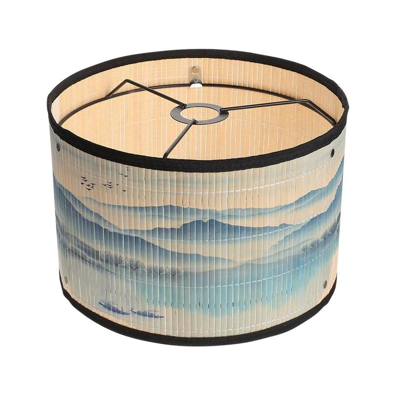 Abat-Jour Bambou Paysage Peint
