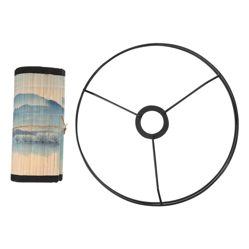 Abat-Jour Bambou Paysage Peint