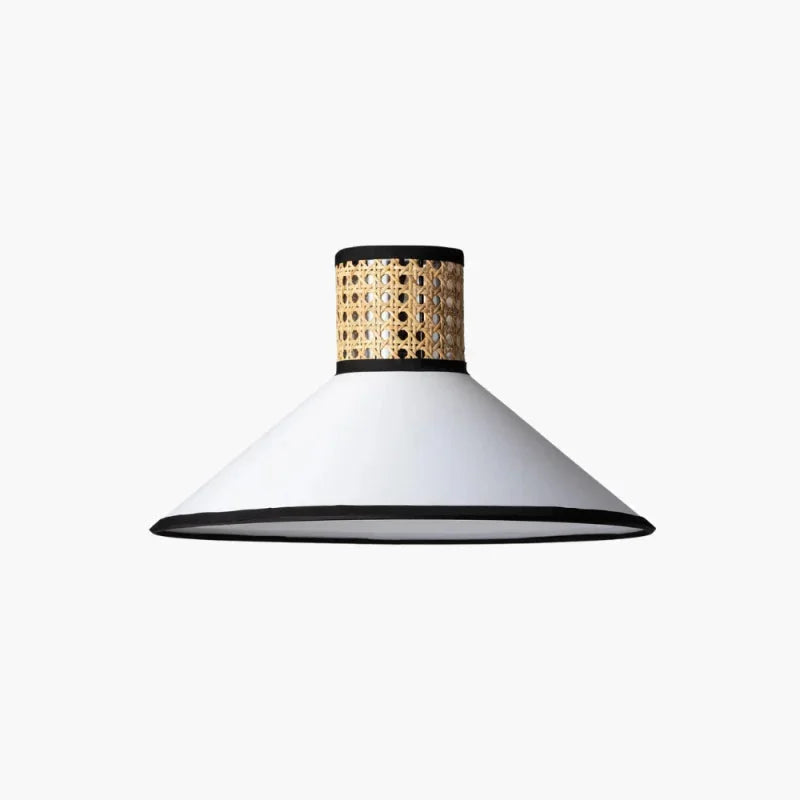 Abat Jour Rotin et Blanc