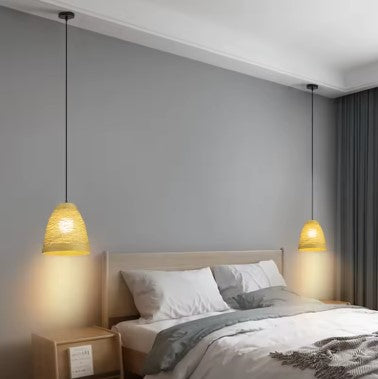 Abat-jour en bambou et rotin