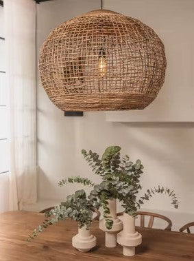 Abat-jour rotin boule