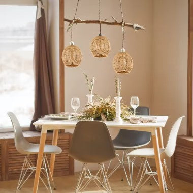 Abat-jour rotin corde stylé