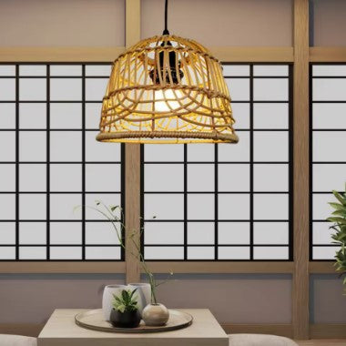 Abat jour rotin couvercle