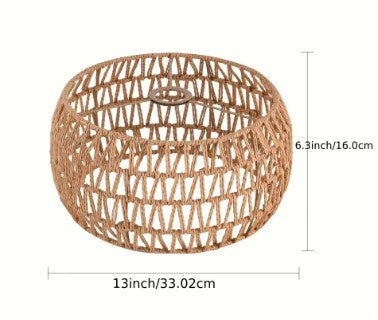 Abat jour rotin tressé rustique
