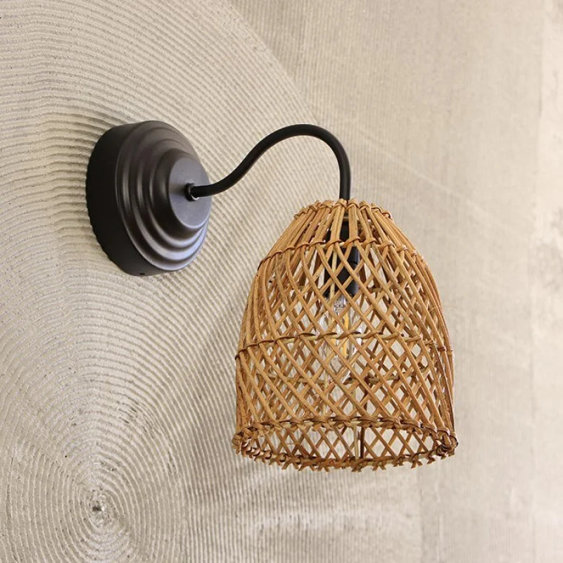 applique murale rotin vintage