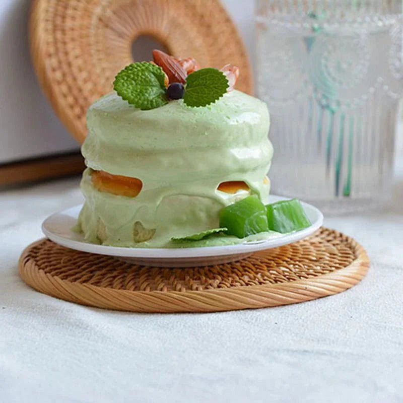 Dessous de Plat Rond en Rotin