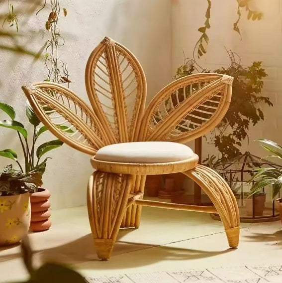 Fauteuil en rotin fleur