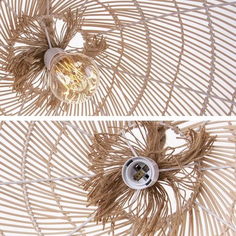 Grande Suspension Rotin & Corde