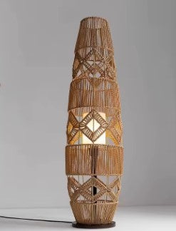 Lampadaire rotin stylé