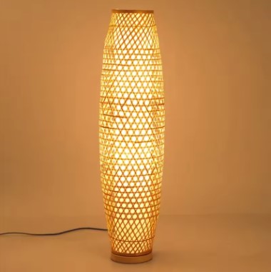 Lampadaire rotin style vase