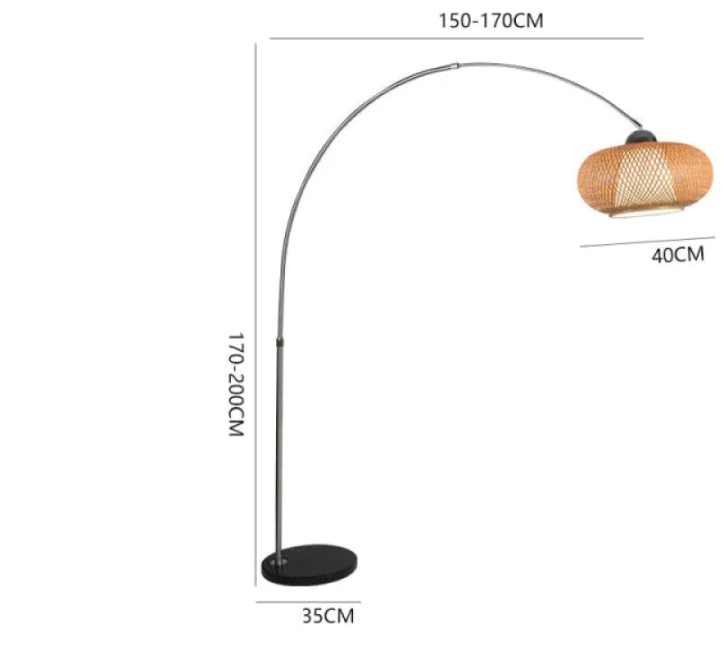 Lampadaire Arc en Rotin | ÉLÉGANCE