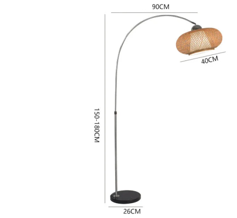 Lampadaire Arc en Rotin | ÉLÉGANCE
