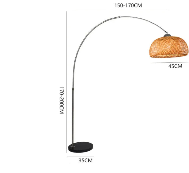Lampadaire Arc en Rotin | ÉLÉGANCE