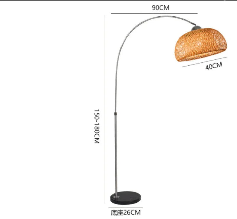 Lampadaire Arc en Rotin | ÉLÉGANCE