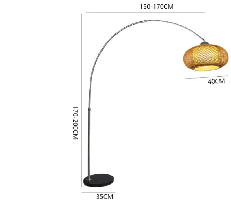 Lampadaire Arc en Rotin | ÉLÉGANCE