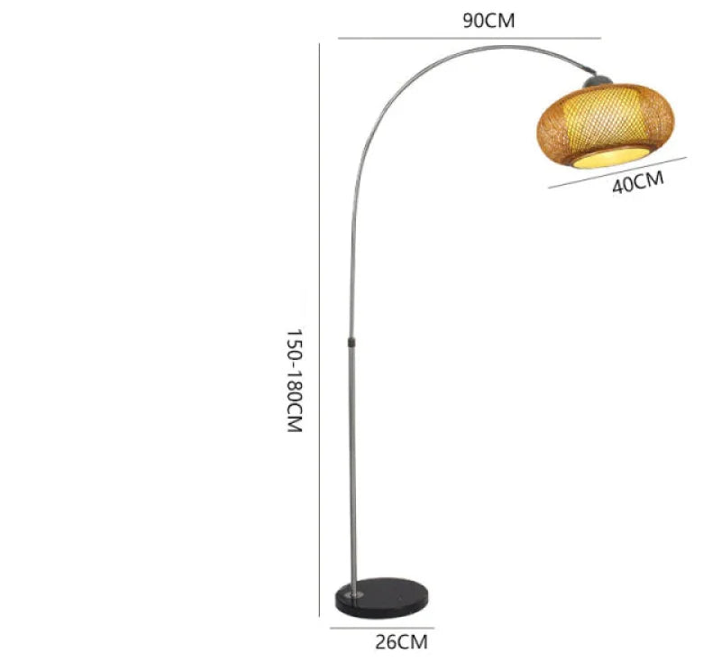 Lampadaire Arc en Rotin | ÉLÉGANCE