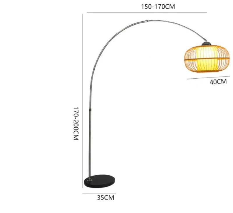 Lampadaire Arc en Rotin | ÉLÉGANCE