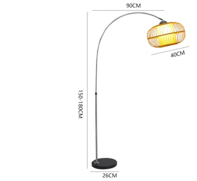 Lampadaire Arc en Rotin | ÉLÉGANCE
